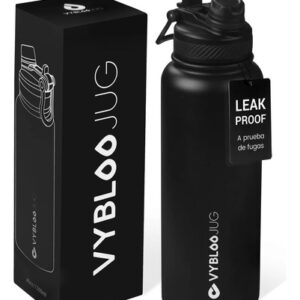Termo Para Agua 1,2l Tapa Doble Obsidiana Aislante Al Vacío Obsidiana