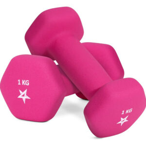 Juego De 2 Mancuernas De Neopreno 1 Kg Antideslizantes 1kg * 2 - Rosa