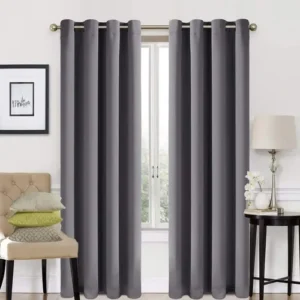 Cortinas Blackout Aislantes 2 Paneles Gris 132x240 Cm Gris